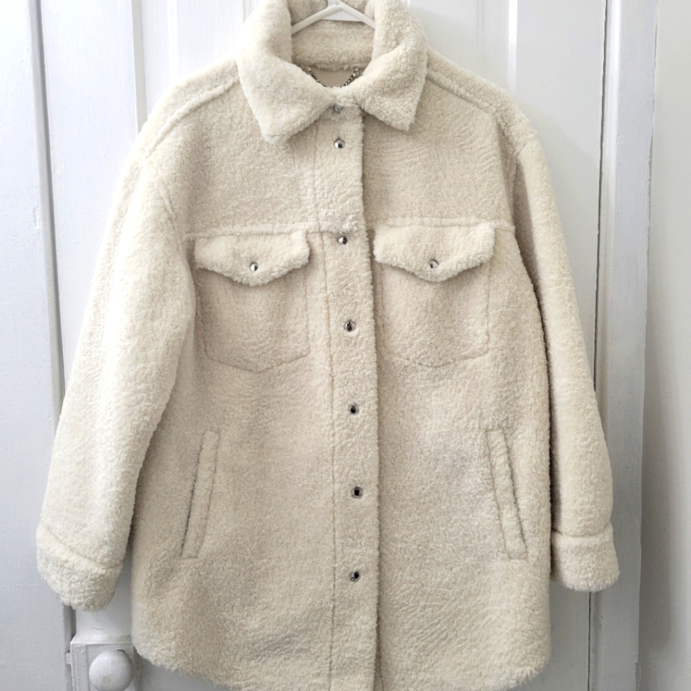 Michael Kors Faux Shearling Shirt Jacket